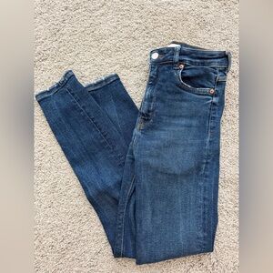 Zara Dark Blue Skinny high waisted jeans